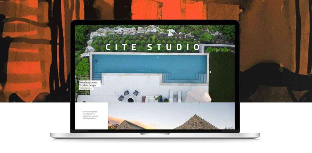 Image of Cite Studio's homepage on a laptop