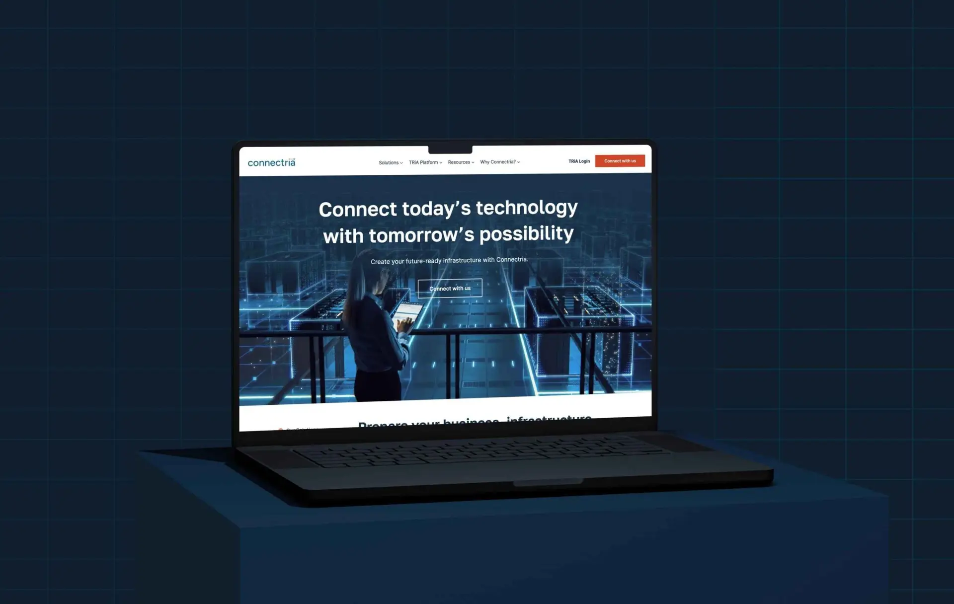 Connectria's homepage design