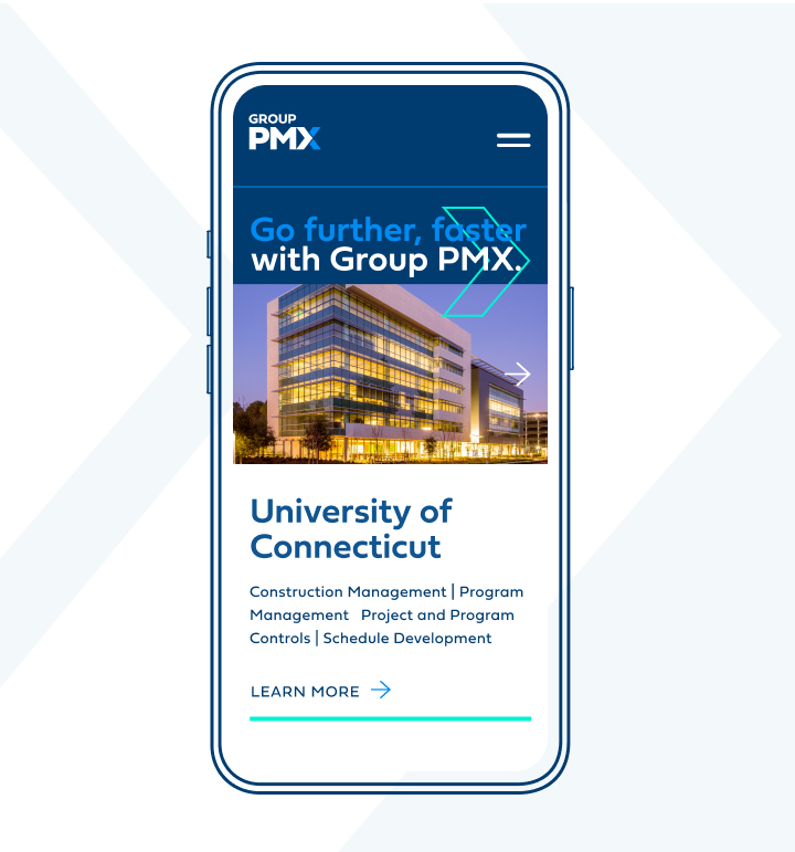 Group PMX website on mobile