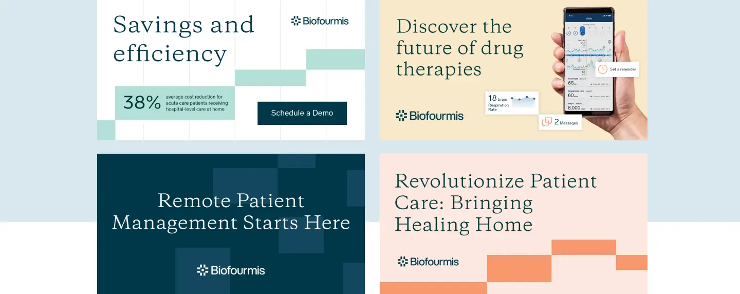 Branded social media ads for B2B healthcare technology platform Biofourmis