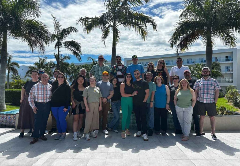 Atomicdust team on company trip in Cancun, Mexico