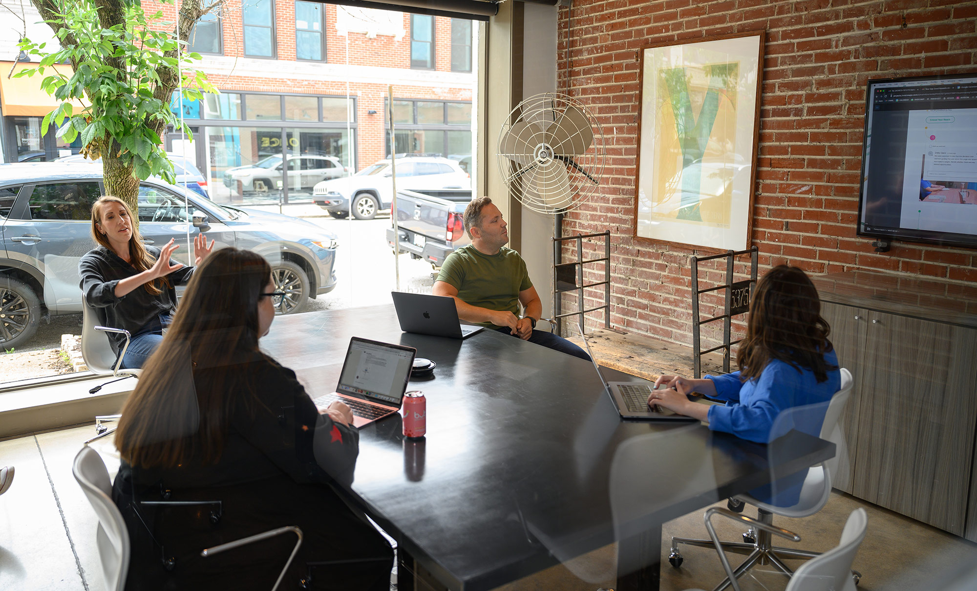 The Atomicdust digital marketing team meeting.