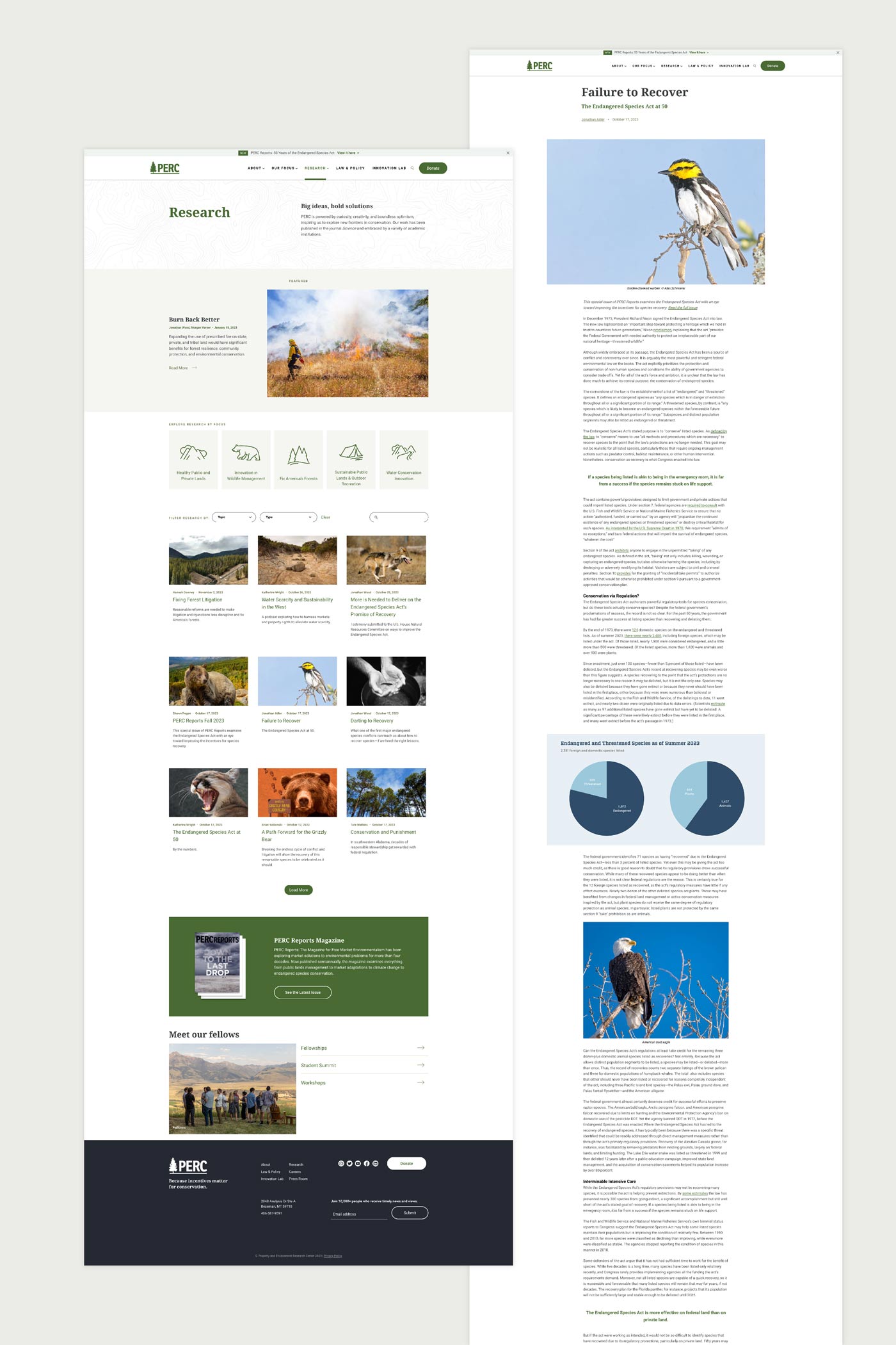 Blogs and content on the new PERC website design