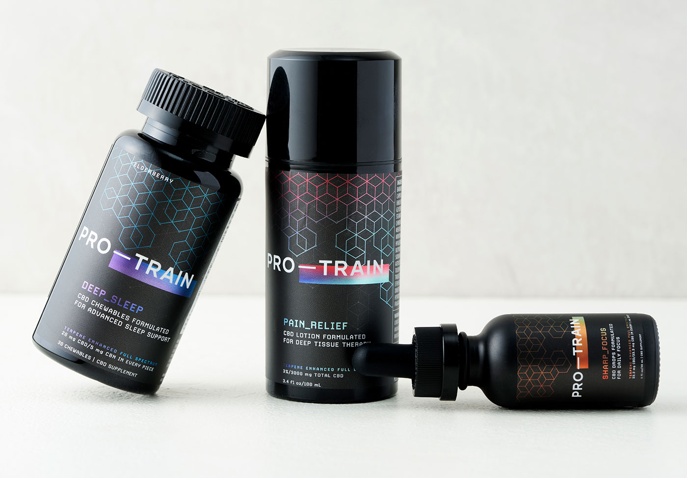 Pro-Train CBD product packaging design