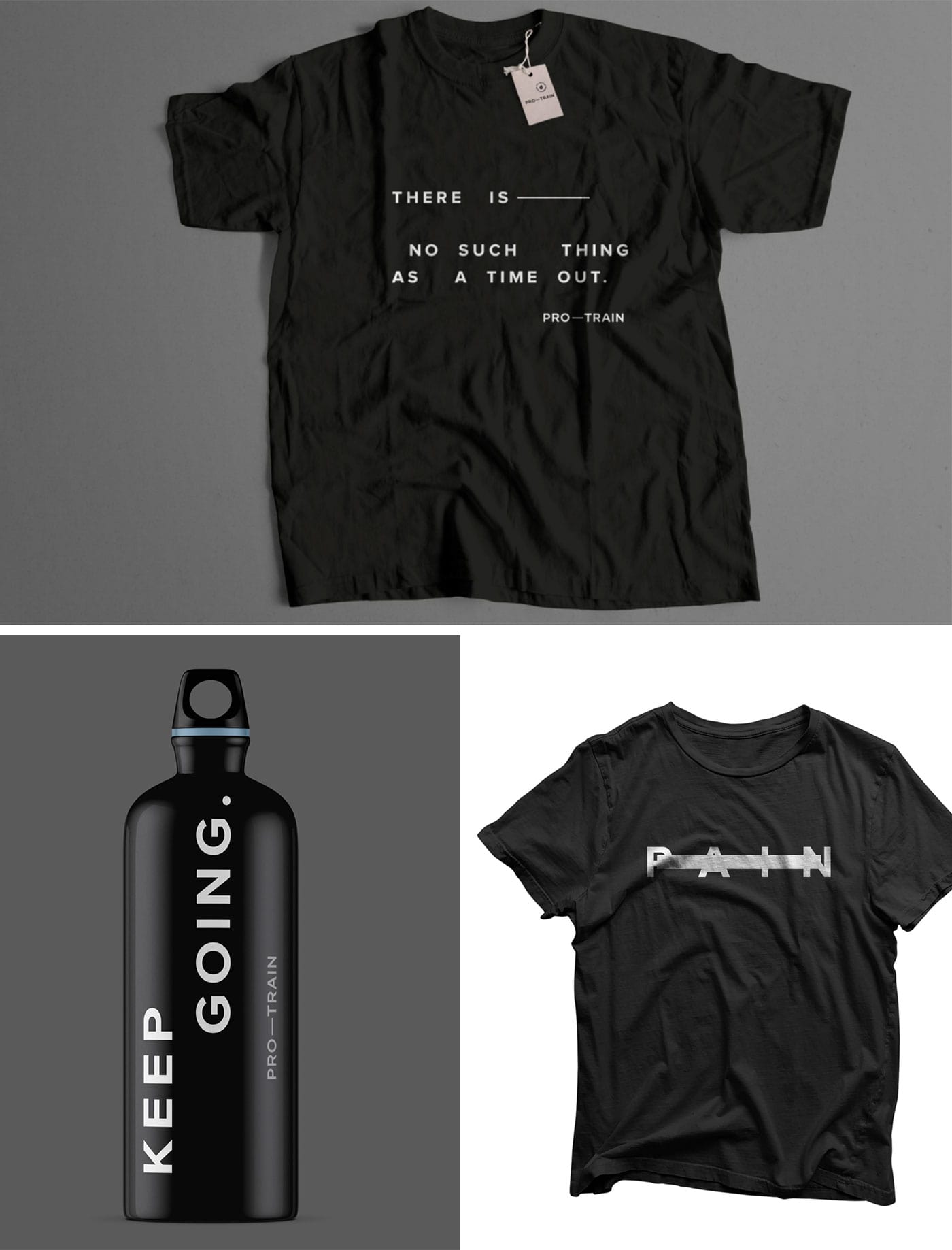 Creative explorations of the Pro-Train brand identity