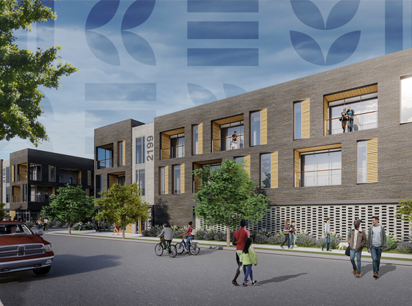 Terra and Union branding juxtaposed with a rendering of the Terra building