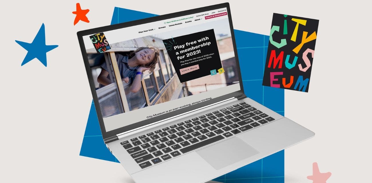 Image of the City Museum's website on a laptop