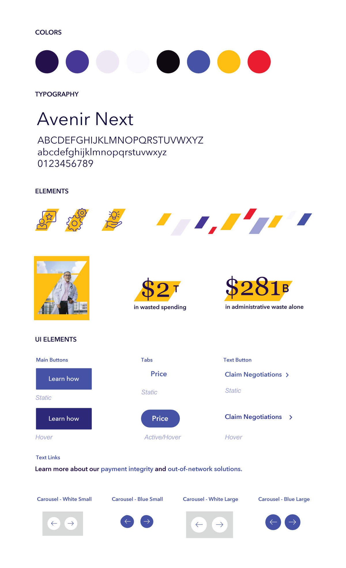 Zelis healthcare web design elements