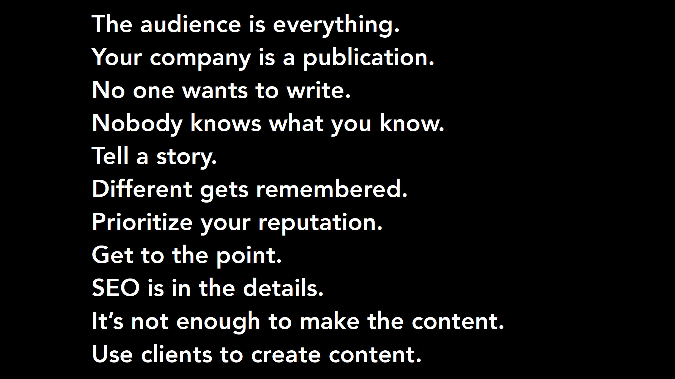 Recap of the lessons we've learned about B2B content marketing