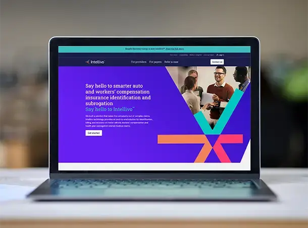 Intellivo website design on a laptop