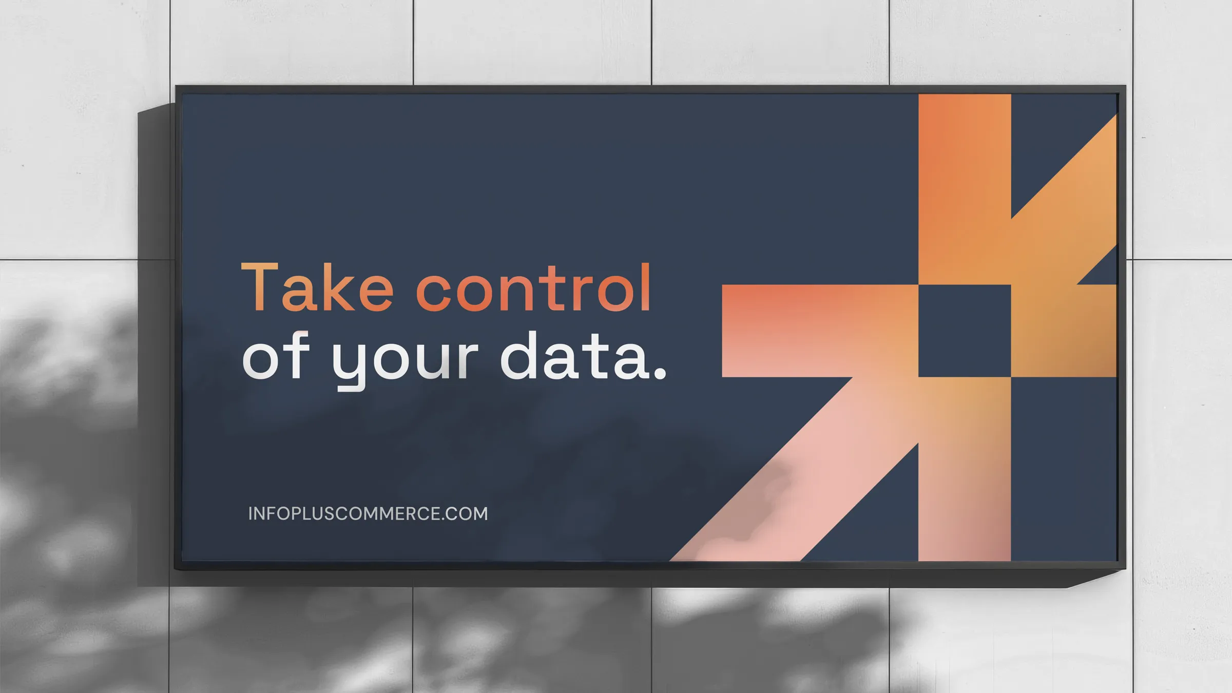 Warehouse management system branding for InfoPlus on a billboard