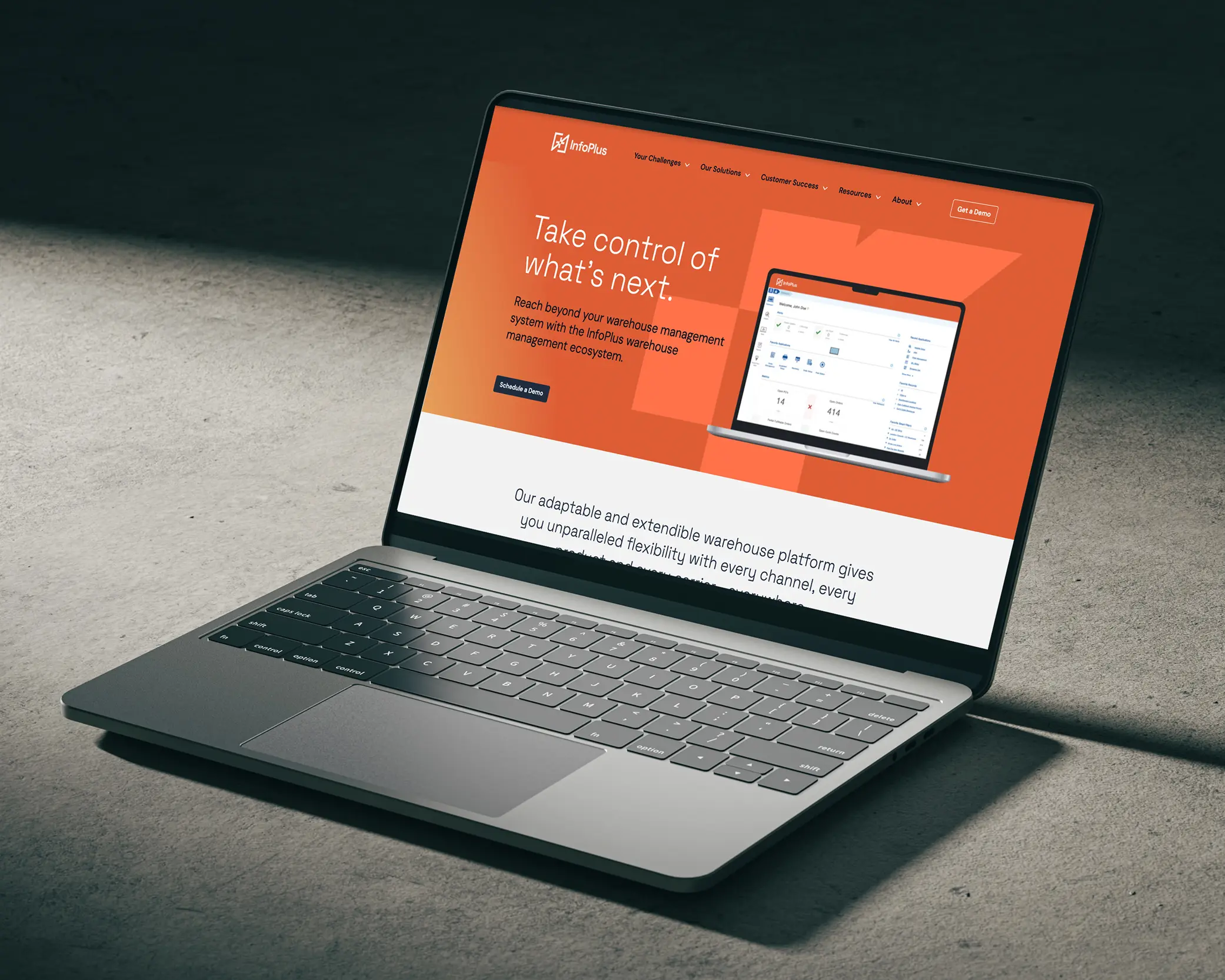 The new InfoPlus website design, reflecting the warehouse management ecosystem's new brand identity