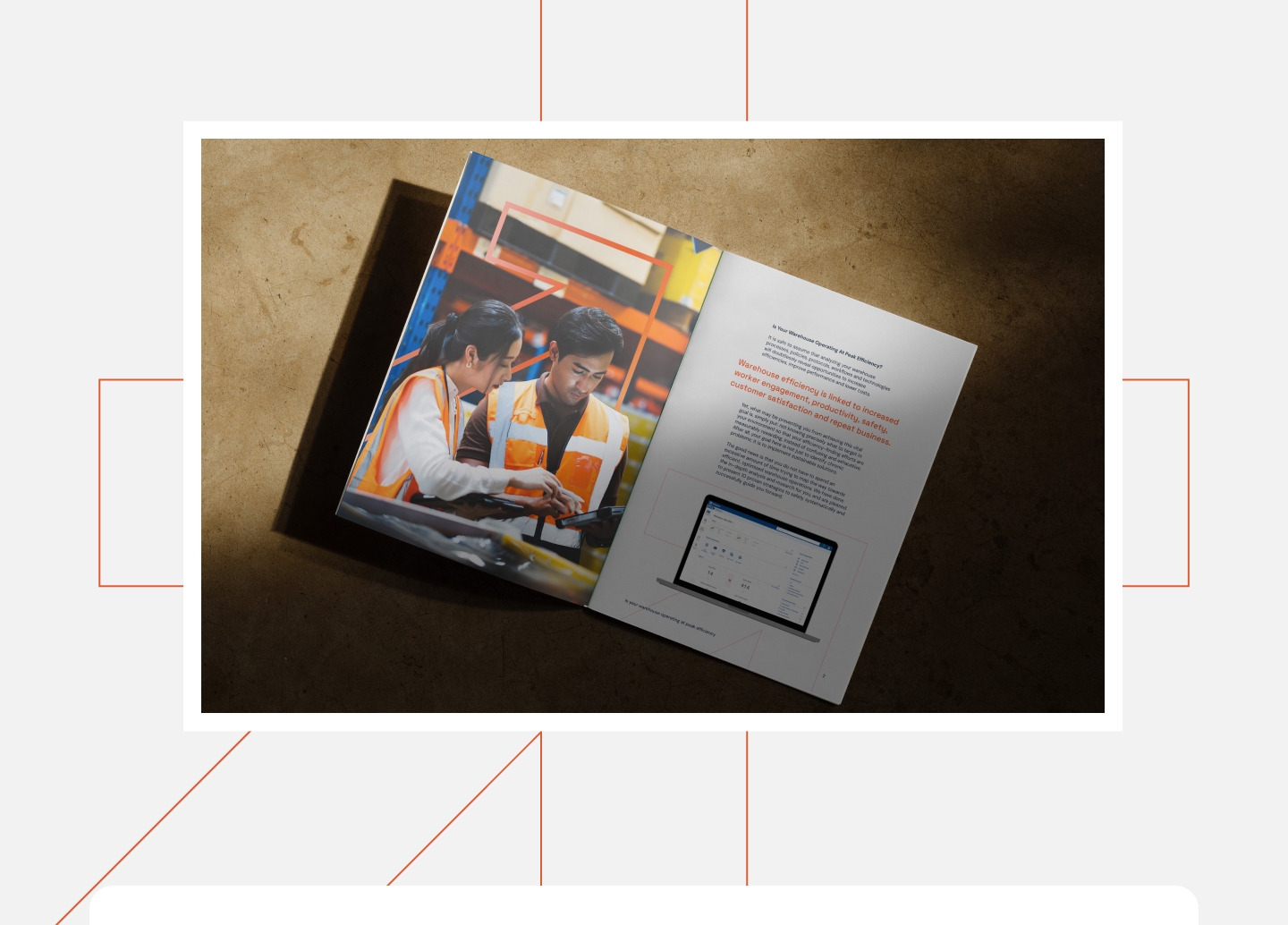 A print brochure featuring the new brand identity for InfoPlus warehouse management system