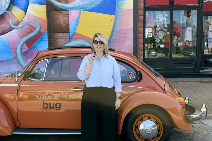 Atomicdust creative team in front of VW in St. Louis