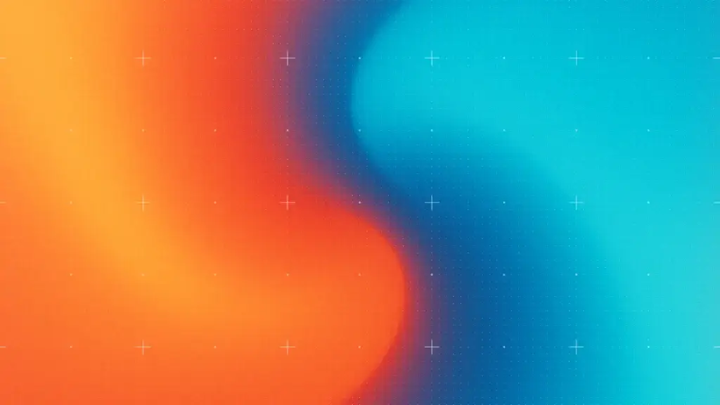 Gradient swirls and grid representing 2 businesses merging with structure