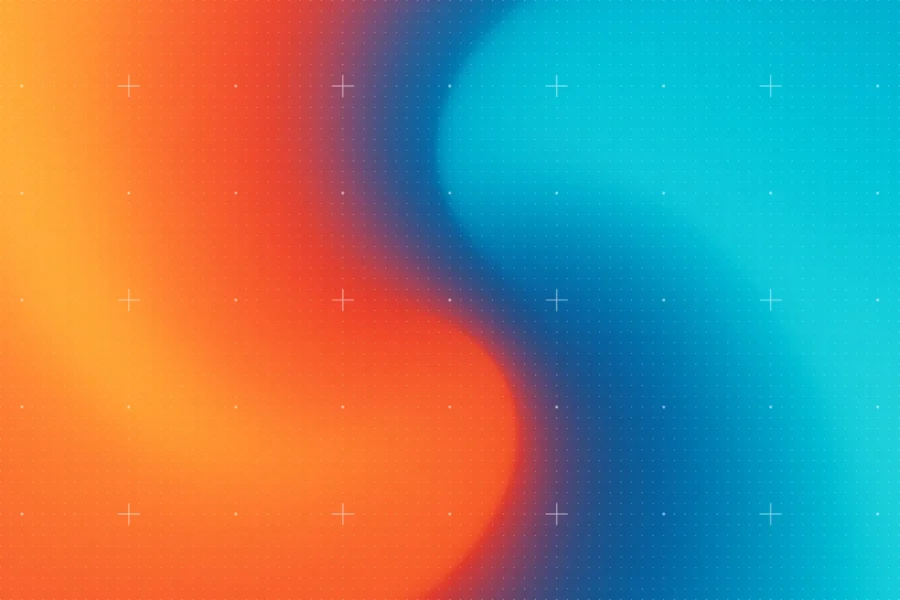 Gradient swirls and grid representing 2 businesses merging with structure