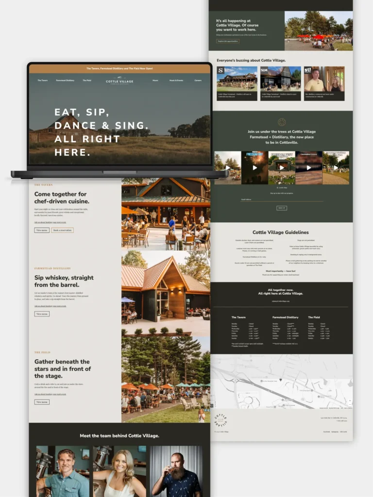 Cottle Village website layout