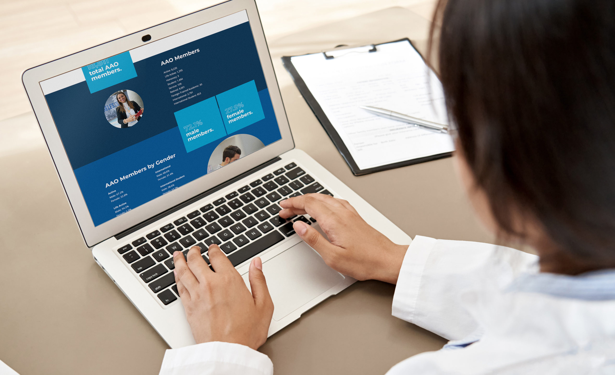 American Association of Orthodontists member website designed by Atomicdust on a laptop