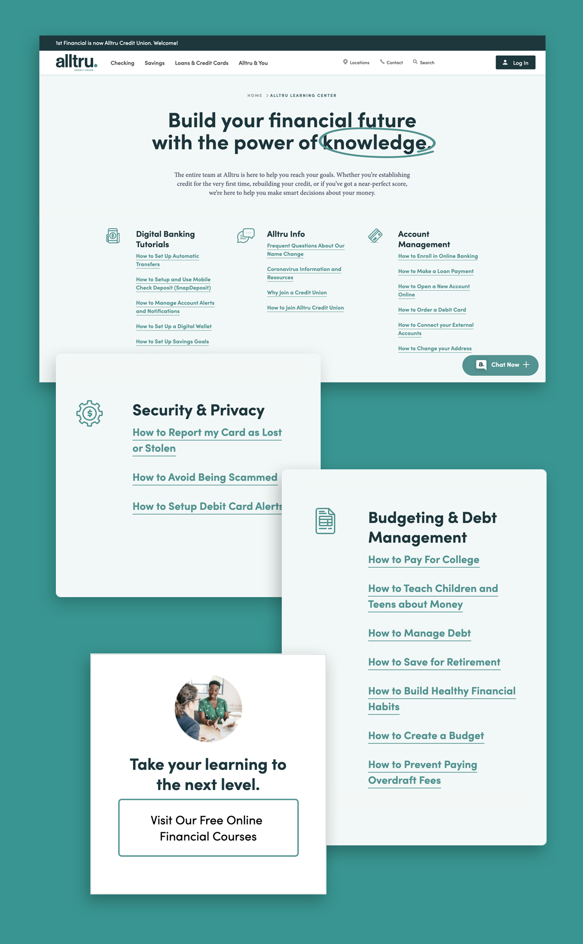 Resources available in the Alltru Credit Union web design learning center provide financial information and insights