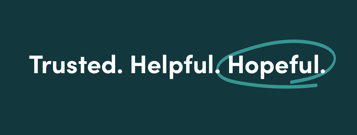 Alltru Credit Union brand language: "Trusted. Helpful. Hopeful."