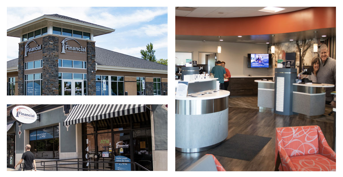 Collage of Alltru Credit Union (formerly 1st Financial Federal Credit Union) locations