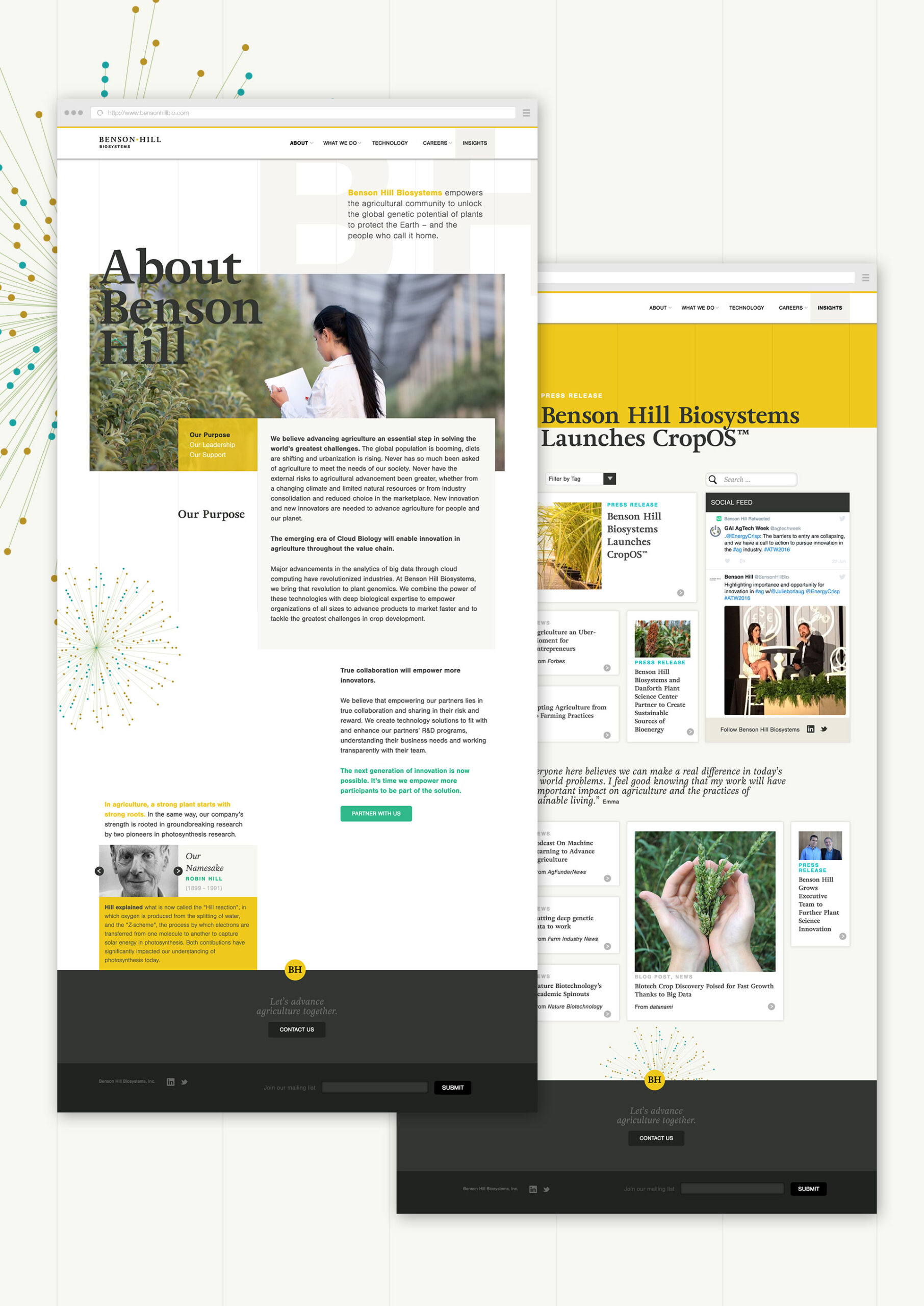 Website design for Benson Hill Biosystems