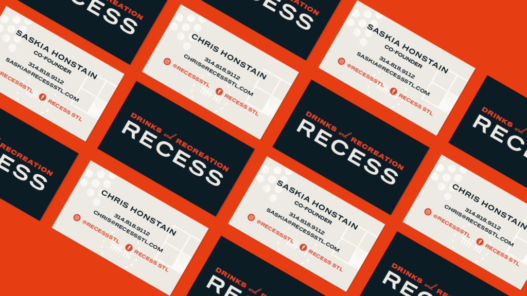 Recess branding business card designs