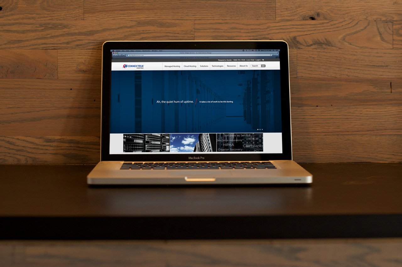 Connectria Website on a Laptop