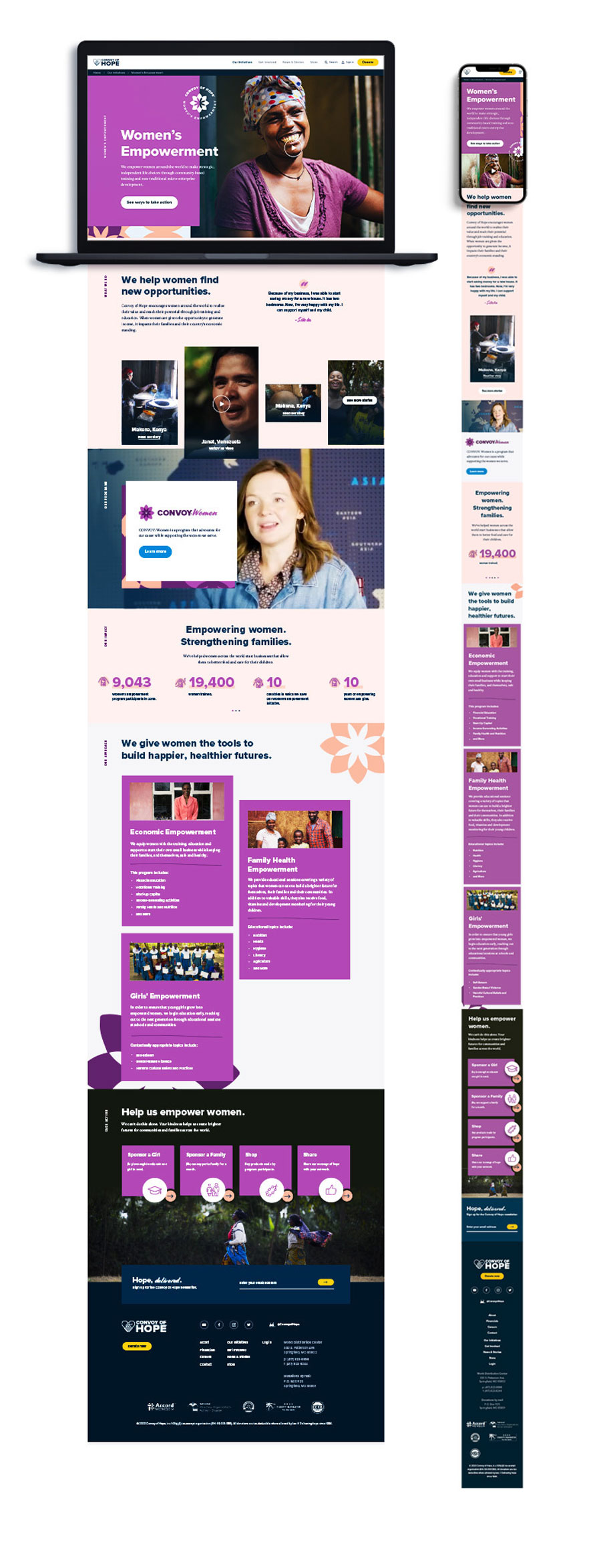 Convoy of Hope website design initiative mobile responsive