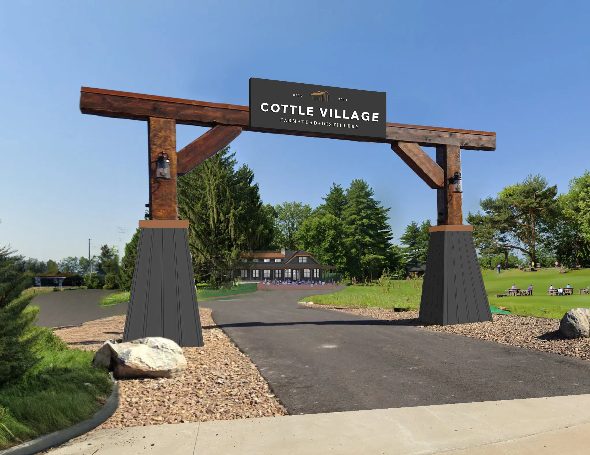 The Cottle Village monument sign