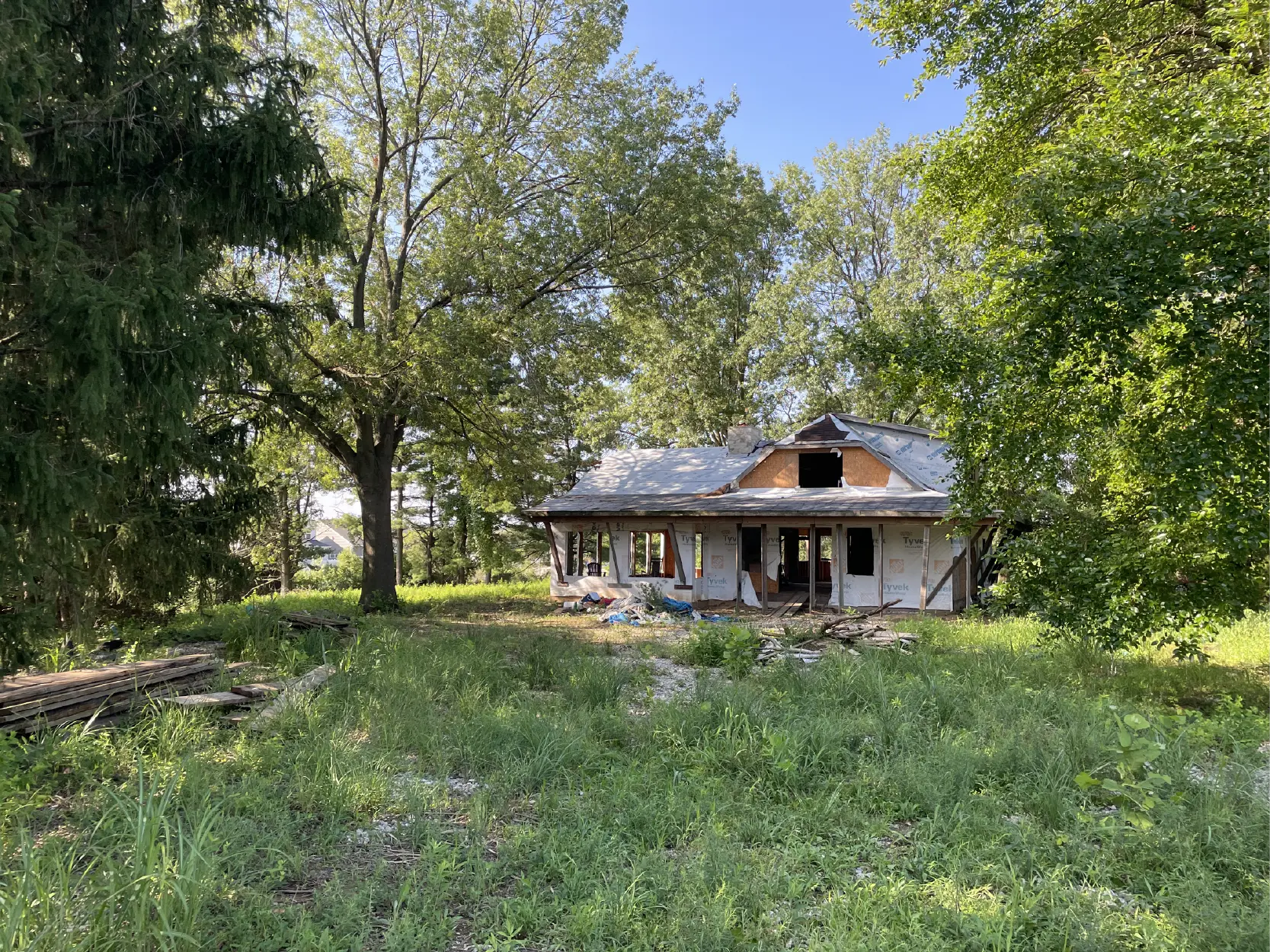 An existing structure on the former nursery property