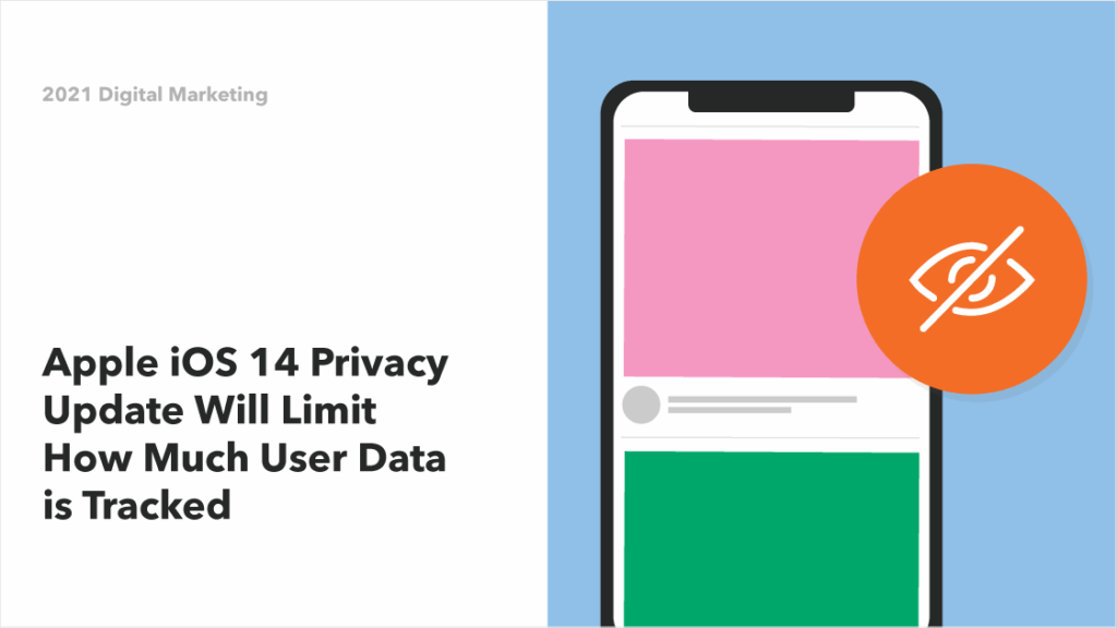 Illustration of Apple app privacy updates, which will limit digital marketing teams' ability to target audiences 