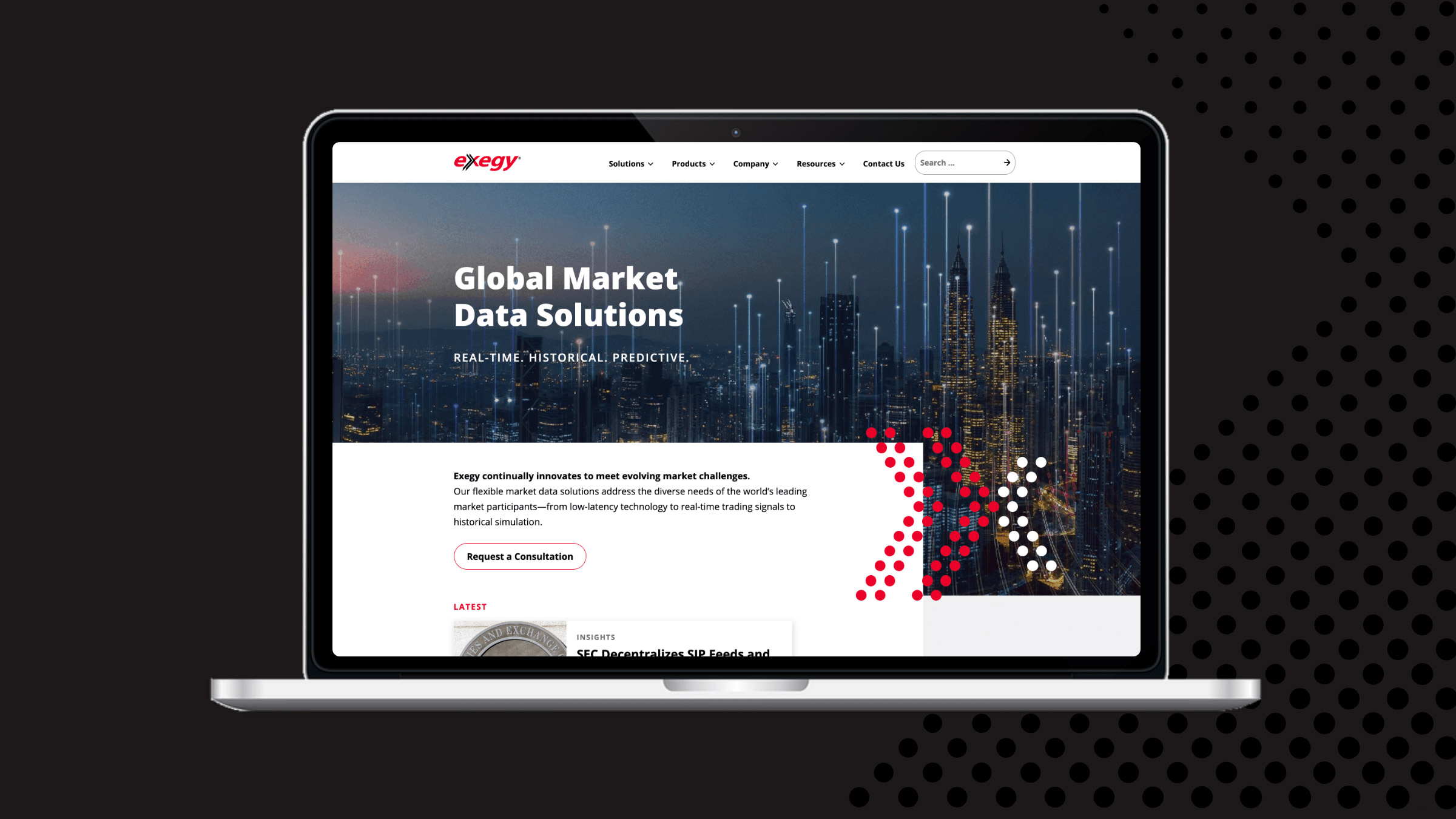 Exegy’s FinTech Web Design