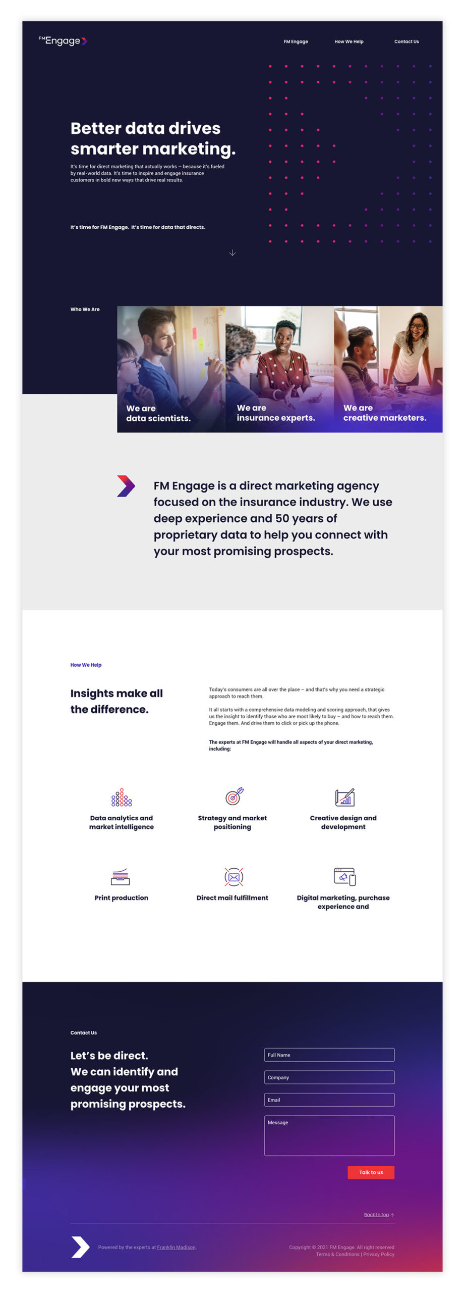 The FM Engage website homepage