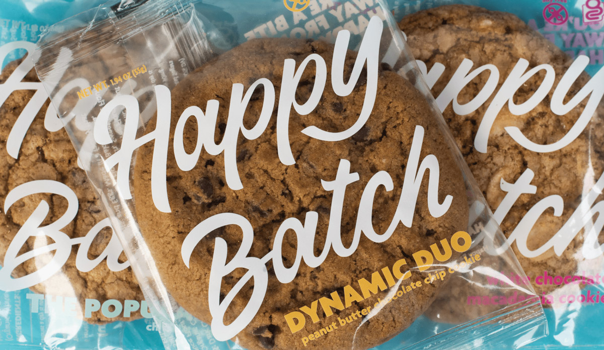 Closeup of Happy Batch cookies