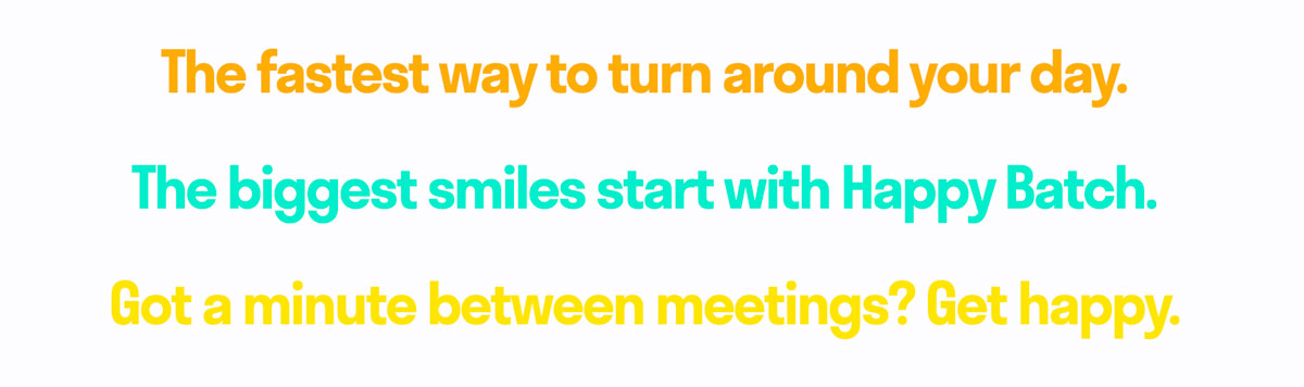 Early brand language exploration for Happy Batch cookie branding