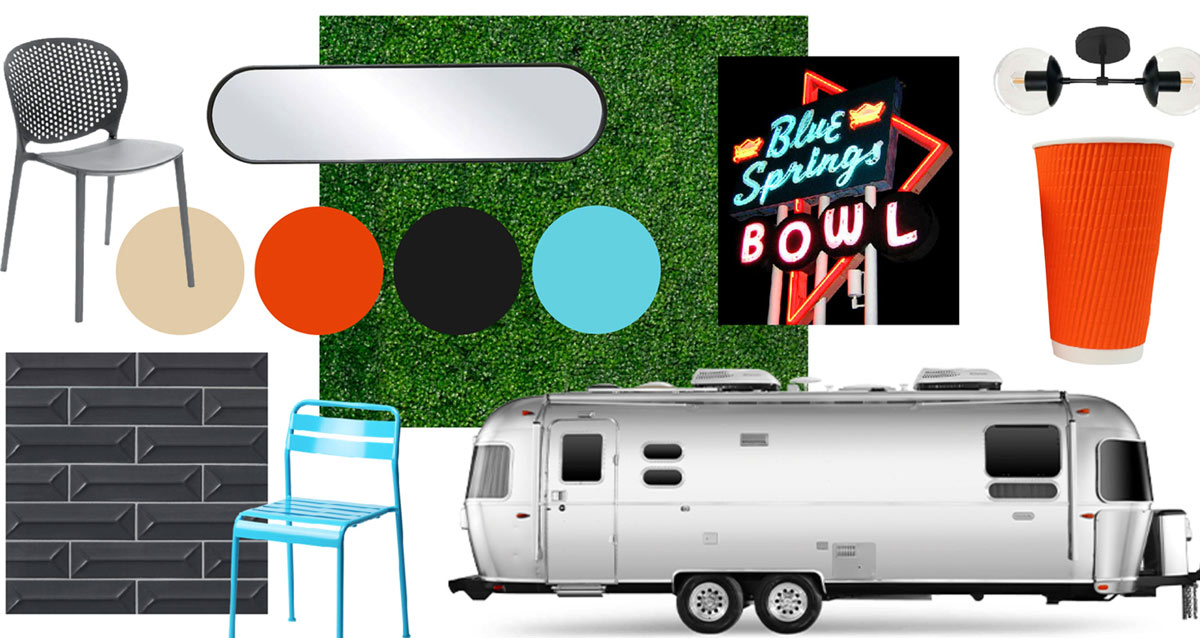 A moodboard for Loaded's fast casual brand identity