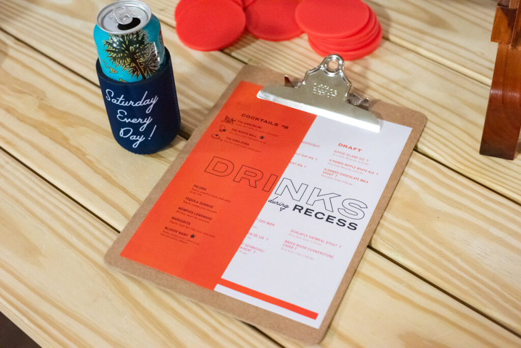 Recess St. Louis Menu Design