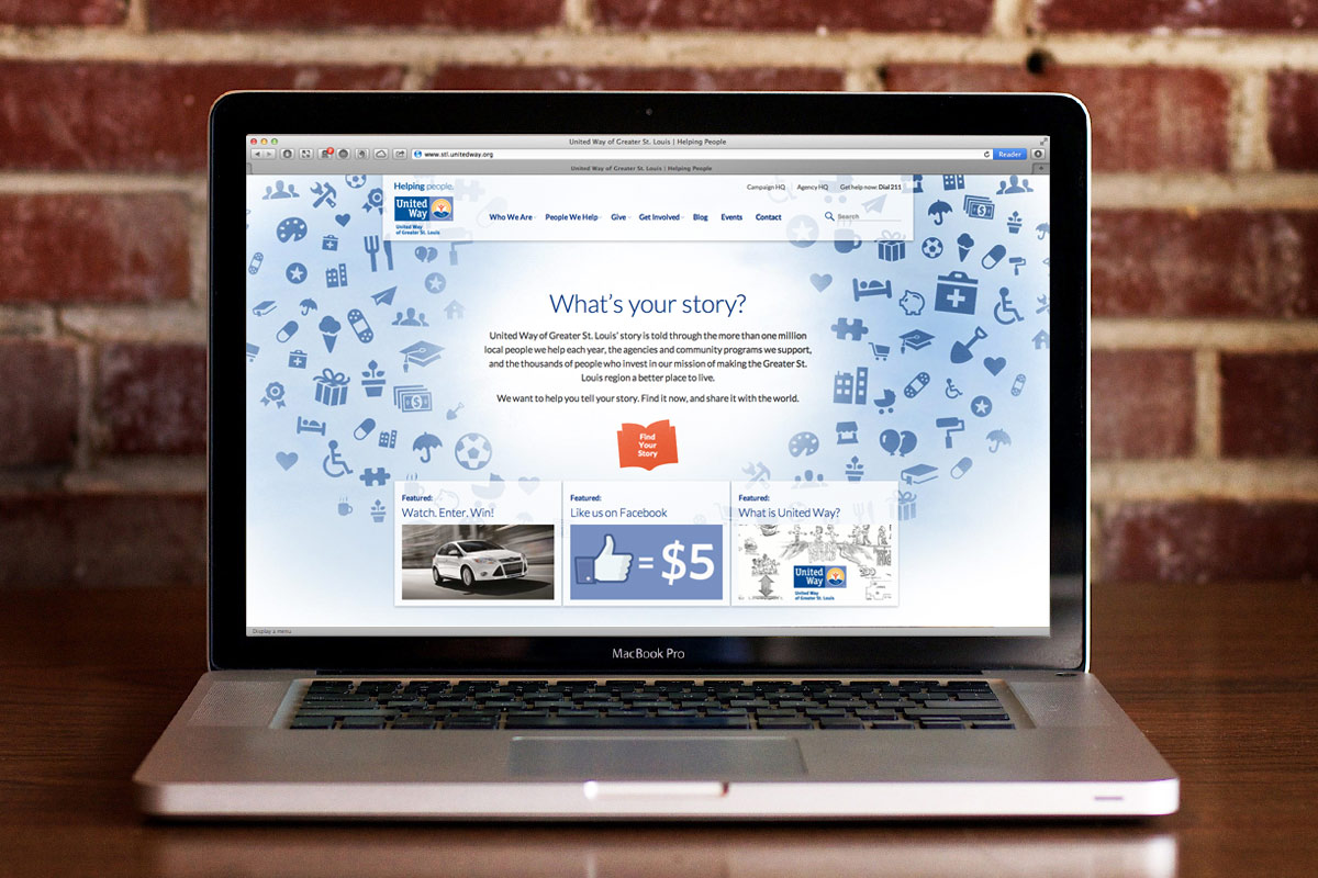 Website design for United Way St. Louis on a laptop