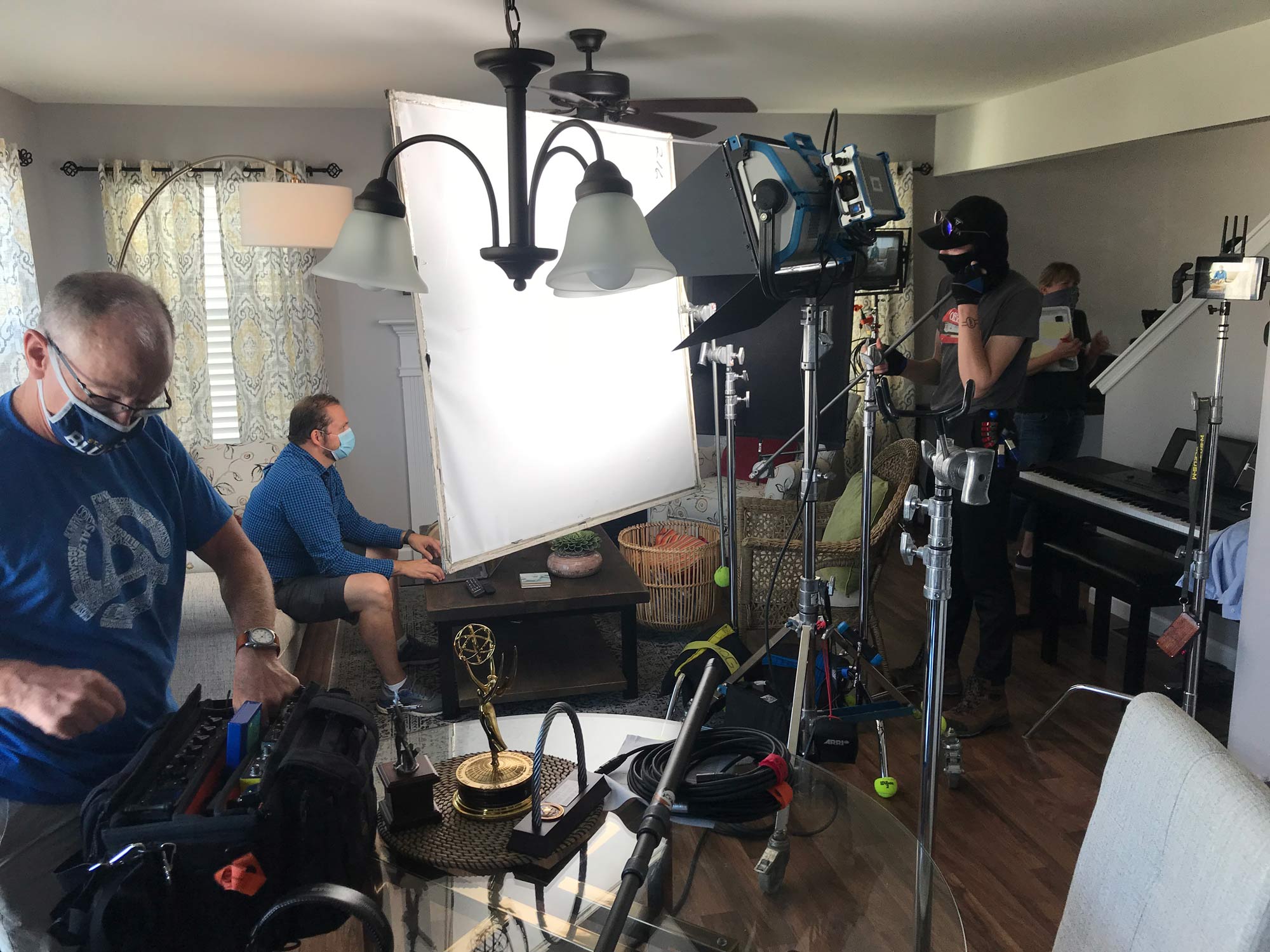 Atomicdust and Spot team members collaborate at the Vivify healthcare marketing video shoot