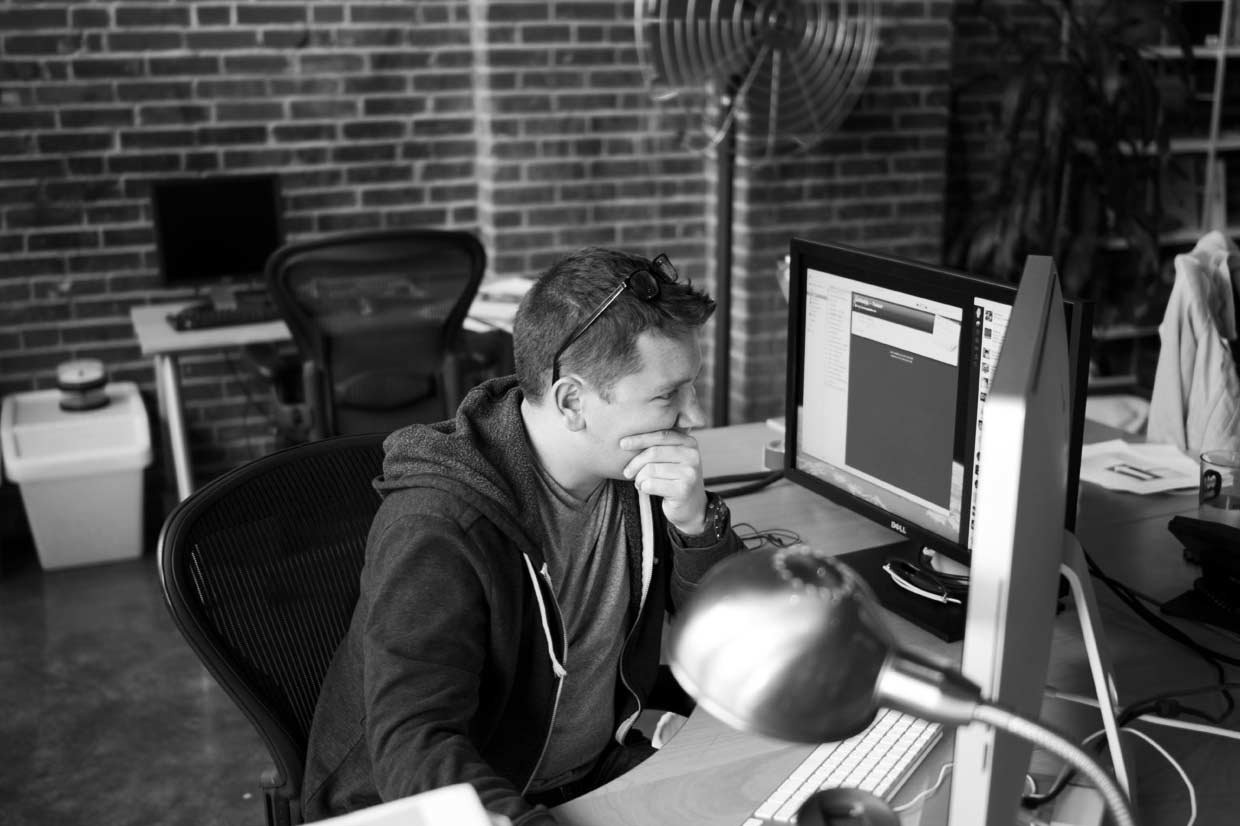 The creative team inside the office of Atomicdust