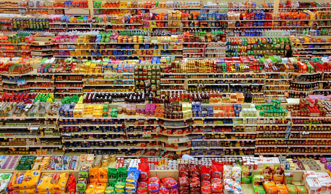 Grocery store aerial view