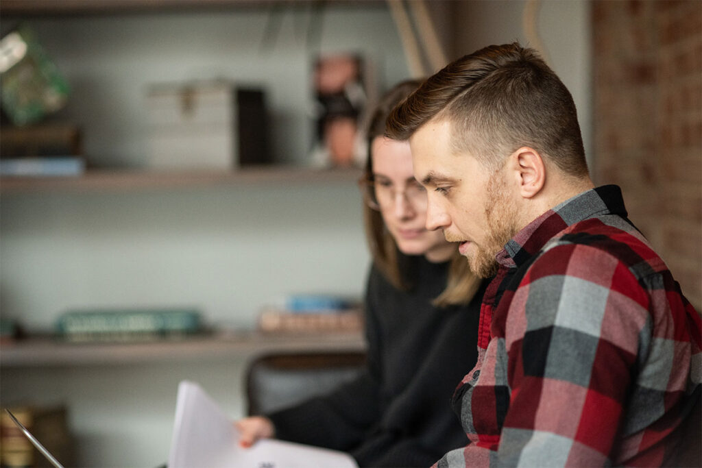 Wesley and Amanda discuss a project
