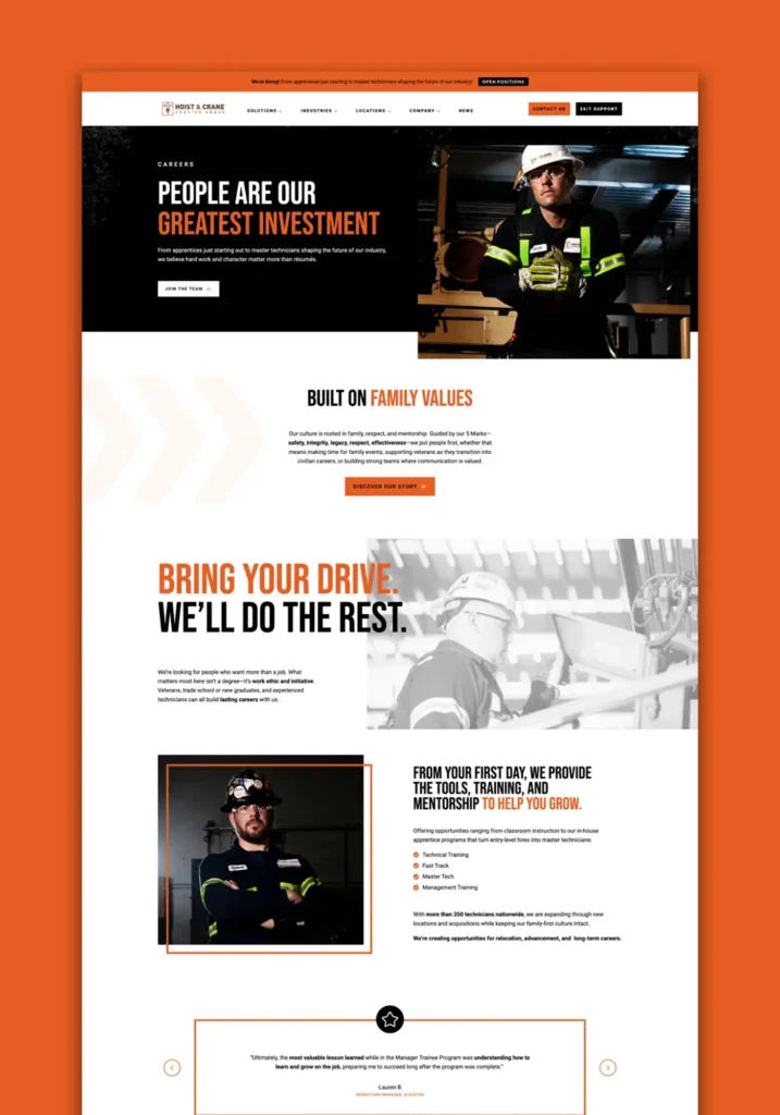 Hoist & Crane website careers page