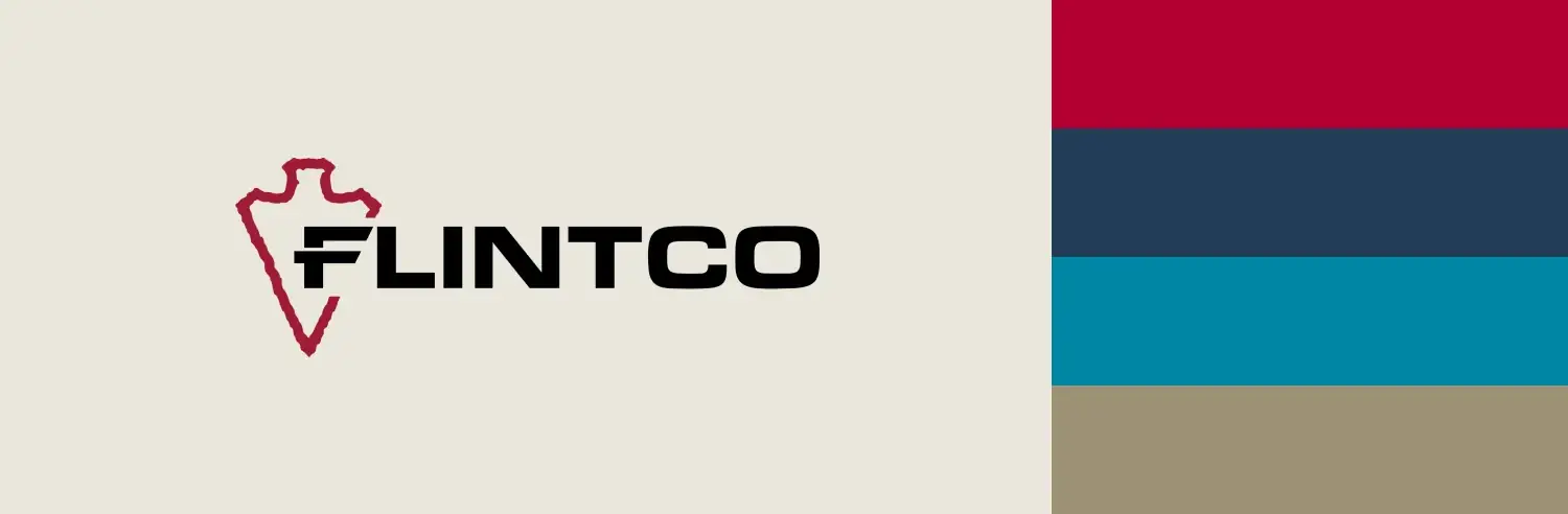 Flintco's previous logo and brand color palette before the brand identity redesign