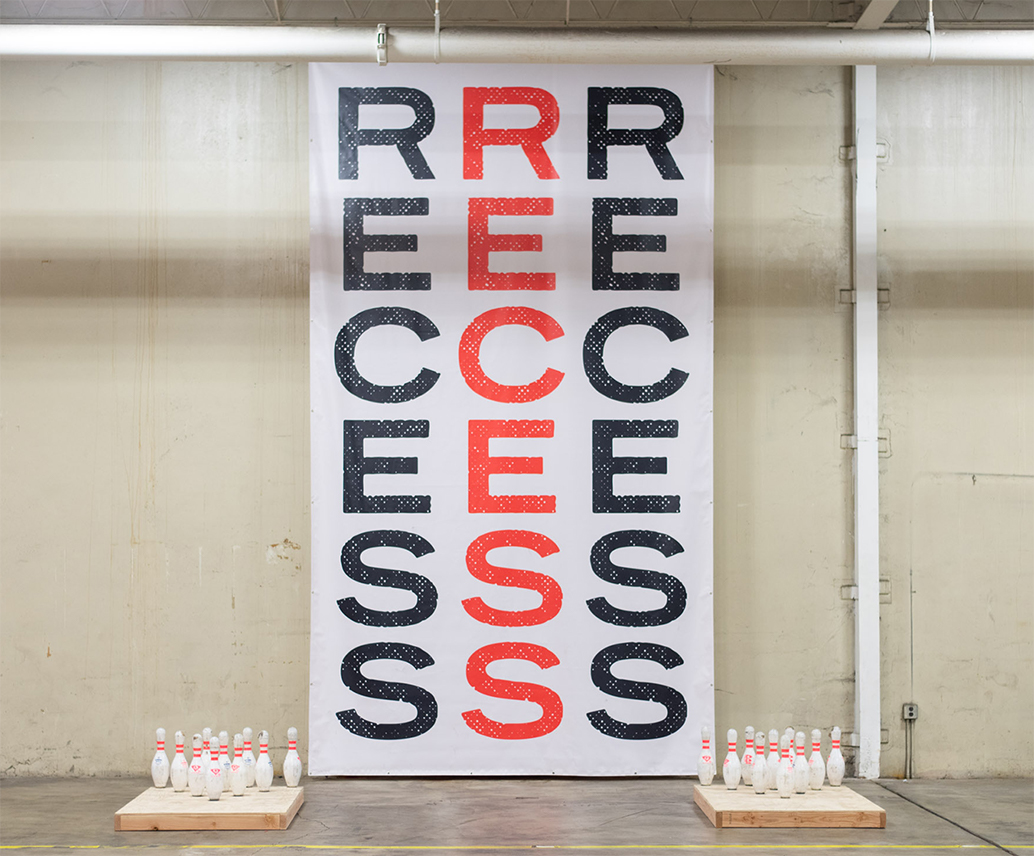 Interior banner with Recess branding