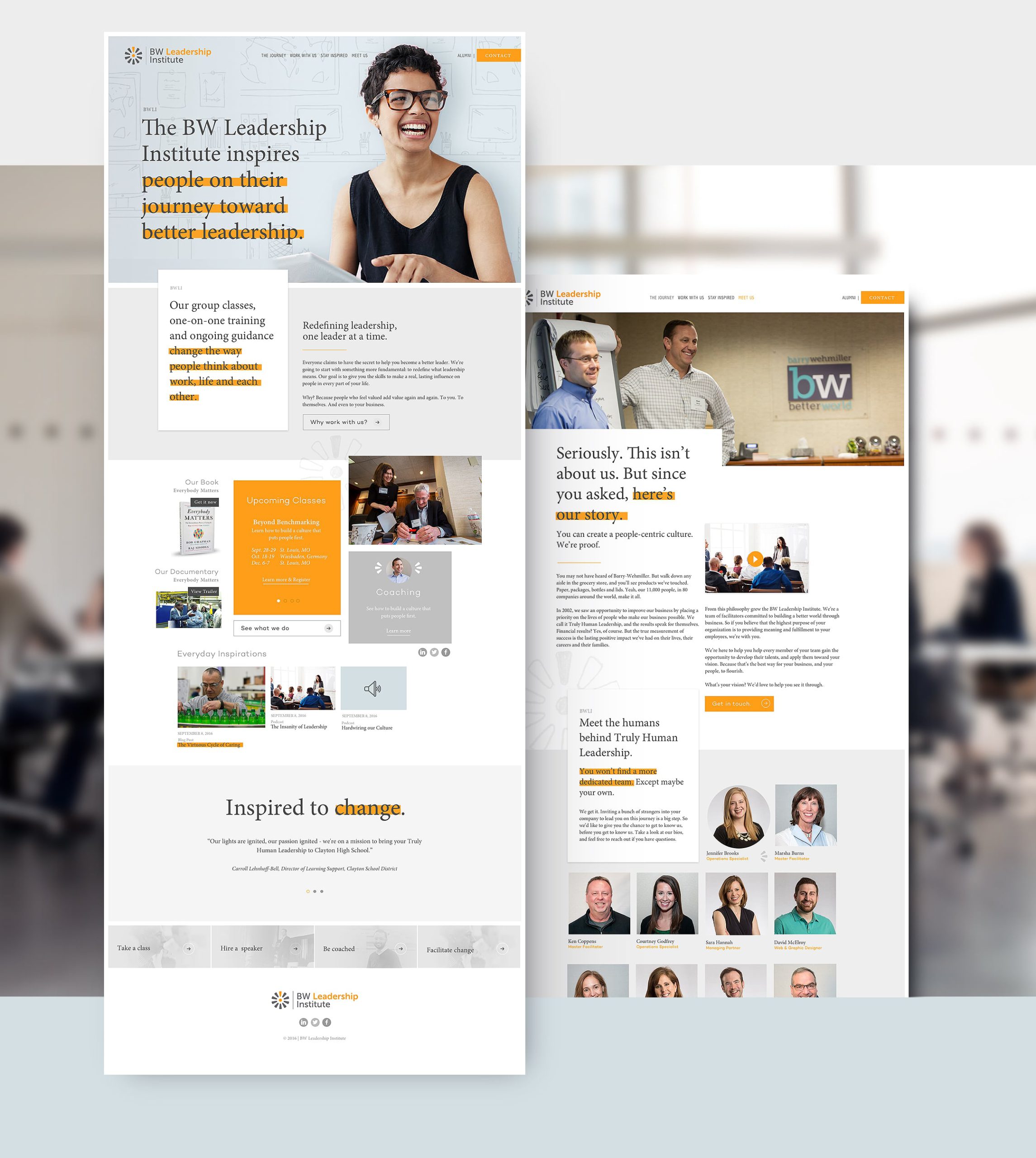 Barry Wehmiller Institute - Website Design Pages