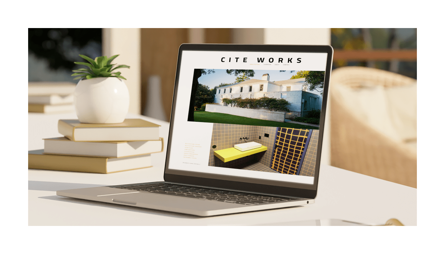 Image of laptop displaying Cite Studio's website