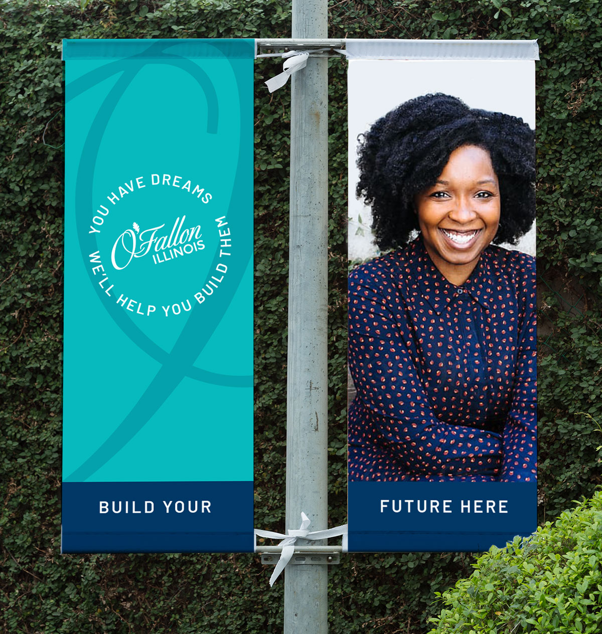 City of O'Fallon branding pole banner