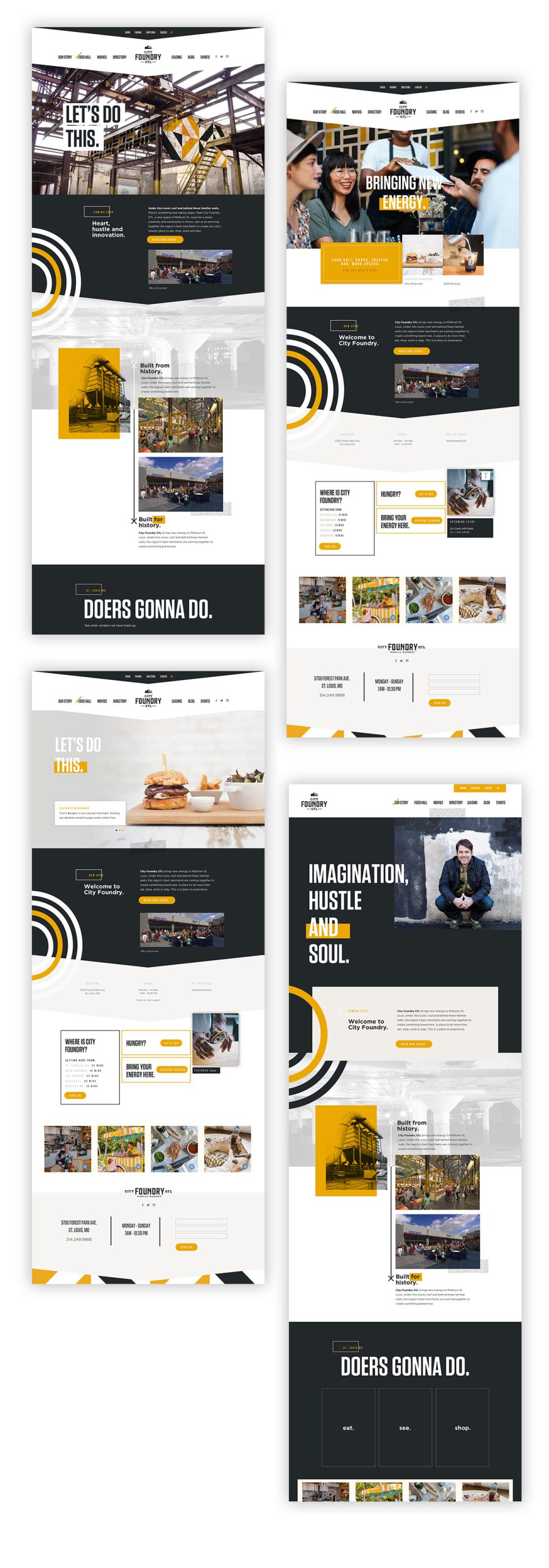 Early website design layouts